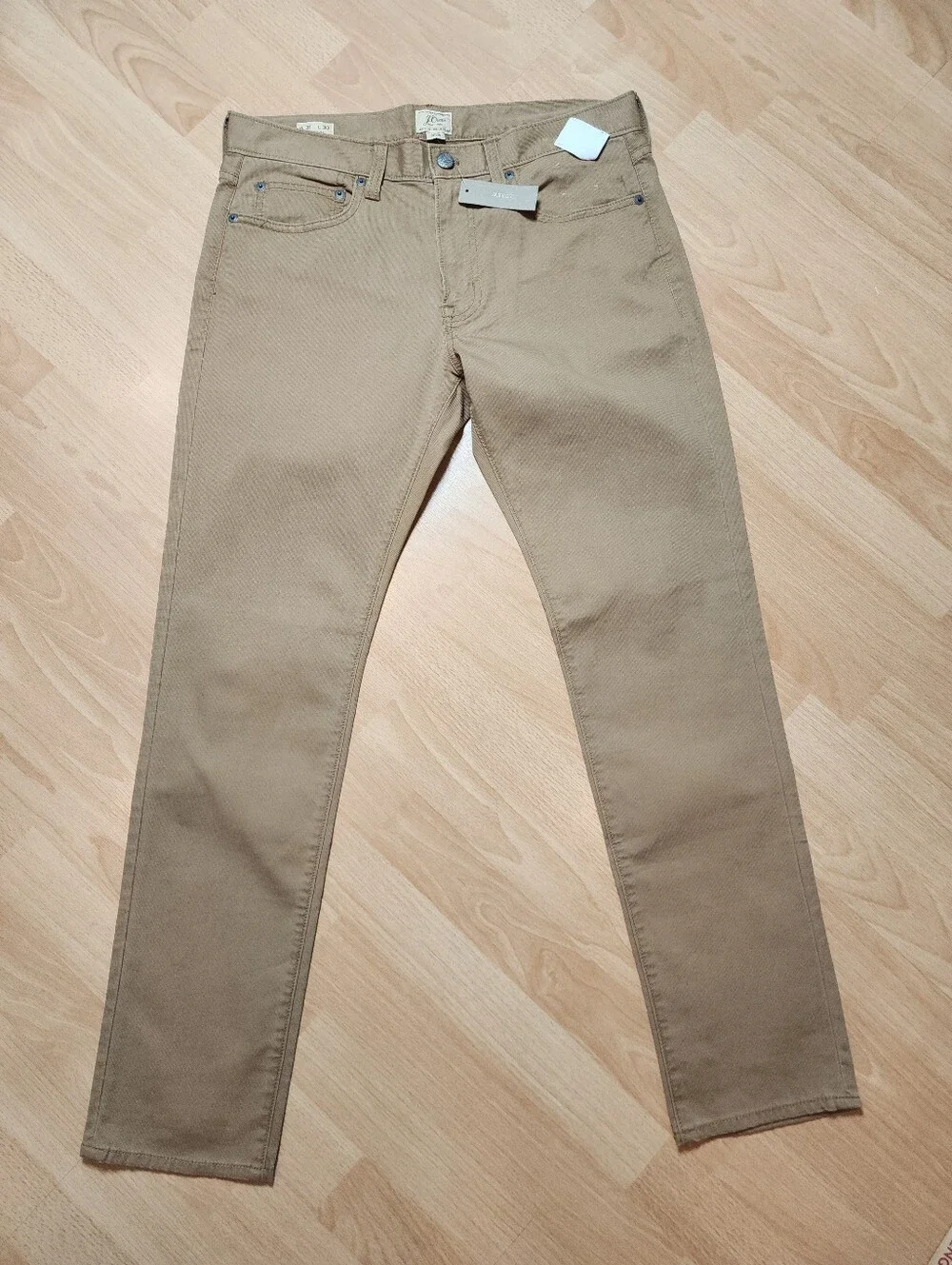 NWT J. Crew 484 Slim-fit Tan Khaki Pants Lightweight Stretch Twill Size 31 31×30